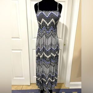 Stretchy long maxi dress, animal prints, size medium